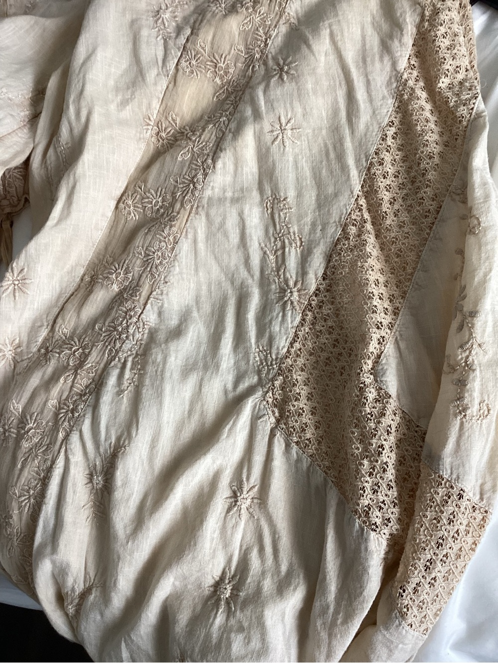 Free People Cream Lace-Trim Sleeveless harem bottom Jumpsuit - Picture 5 of 5